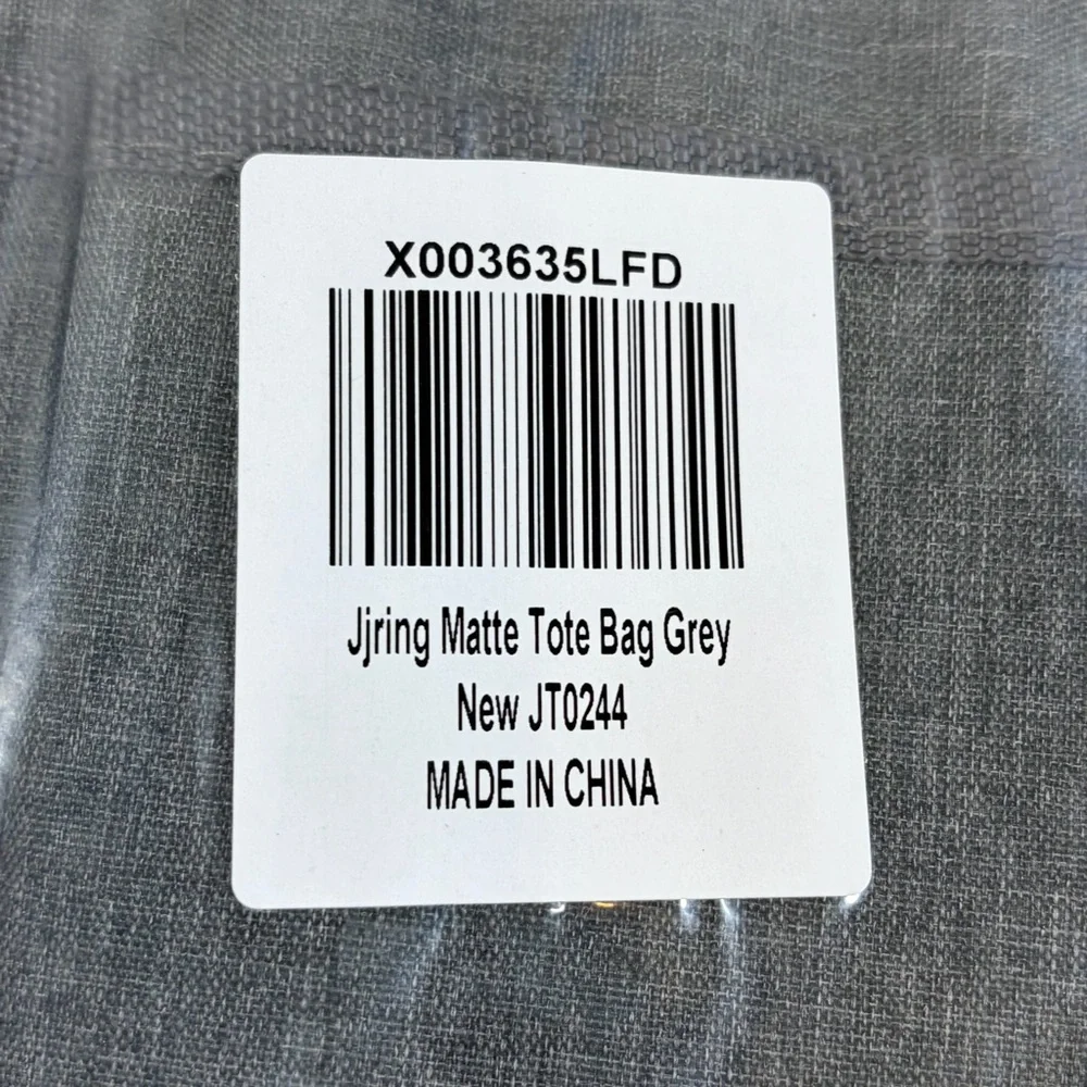 Ring Gray and White Canvas Organizer Tote with Multiple Exterior Pockets